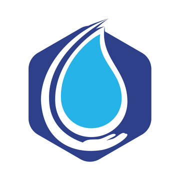 Safe water logo template design. Water Care logo vector design.