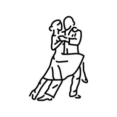 Couple dancing tango color line icon. Pictogram for web page