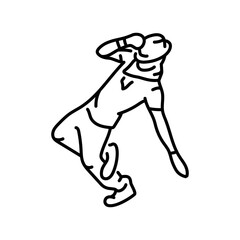 Man dancing hip hop color line icon. Contemporary dance.
