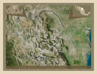 Coahuila, Mexico. High-res satellite. Major cities