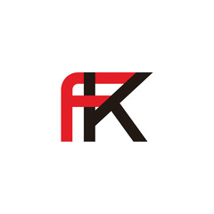 letter fk linked colorful simple logo vector
