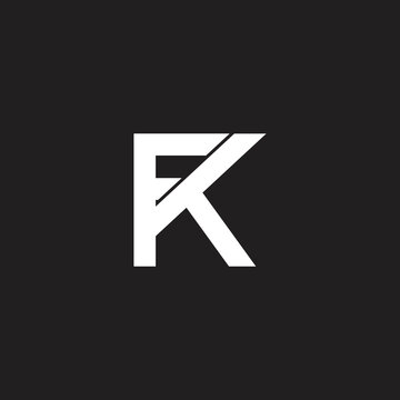 letter fk simple geometric clean logo vector