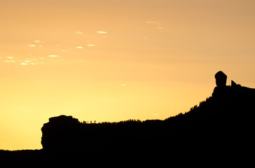 Fototapeta premium Roque Nublo at dawn. The Nublo Natural Monument. Tejeda. Gran Canaria. Canary Islands. Spain.