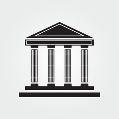 A Roman temple symbol vector illustration silhouette