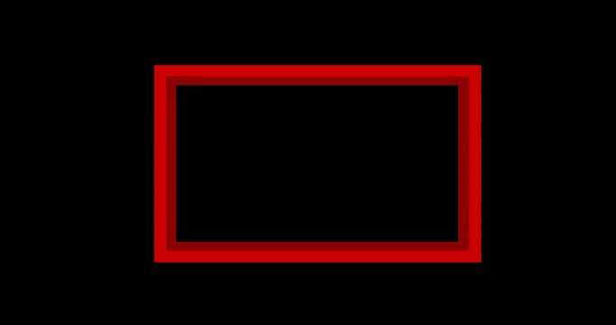 red frame on black loading animation with transparent background