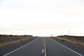 Route in the Pampas plain, Patagonia, Argentina