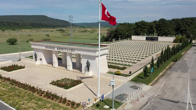 1915 Dardanelles War, Akbas Graves, Drone Aerial Footage, oe01