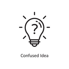 Confused Idea Vector Outline Icon Design illustration. Cloud Computing Symbol on White background EPS 10 File