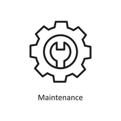 Maintenance  Vector Outline Icon Design illustration. Cloud Computing Symbol on White background EPS 10 File