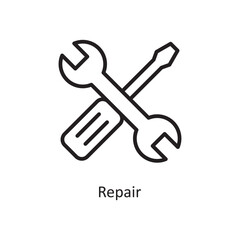 Repair Vector Outline Icon Design illustration. Cloud Computing Symbol on White background EPS 10 File