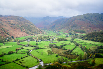Borrowdale valley viewed from Castle Crag