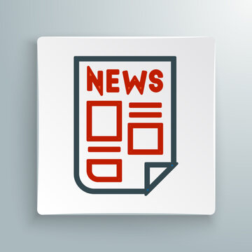 Line News icon isolated on white background. Newspaper sign. Mass media symbol. Colorful outline concept. Vector
