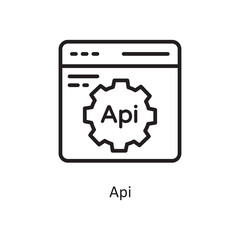API  Vector Outline Icon Design illustration. Cloud Computing Symbol on White background EPS 10 File
