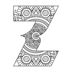 Alphabet coloring page for kids