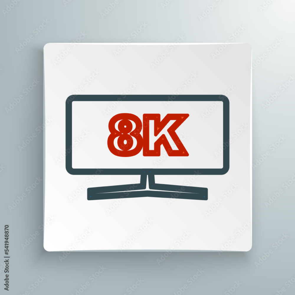 Poster line computer monitor icon isolated on white background. pc component sign. colorful outline concept