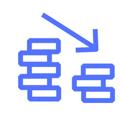 Fototapeta premium startup loss business financial economy coin line icon