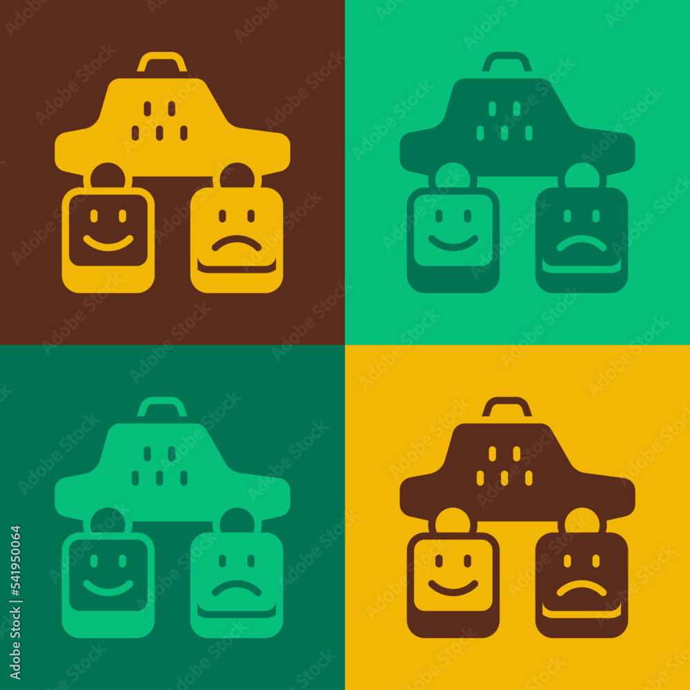 Aufkleber pop art taxi service rating icon isolated on color background. vector
