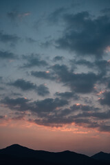 sunset over the mountains