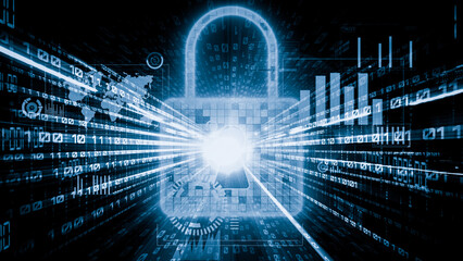 Cyber security and online data protection with tacit secured encryption software . Concept of smart...