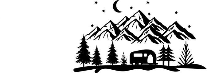 Fototapeta premium Camping t shirt design