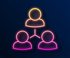 Glowing neon line Online class icon isolated on black background. Online education concept. Vector