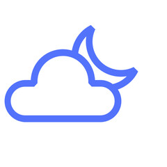 weather cloudy night line icon