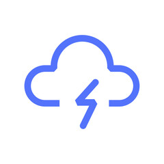 weather thunder line icon