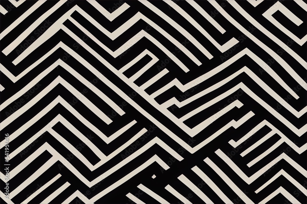 Poster seamless black and white pattern with waves. minimalistic design