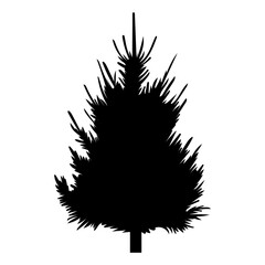christmas tree black silhouette design isolated