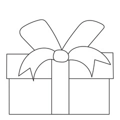 gift with bow sketch ,contour isolated