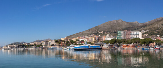Formia 11 March 2021, landscape of the city from harbor