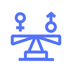 women day equality balance gender scale line icon