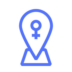 women day map pin sign female line icon