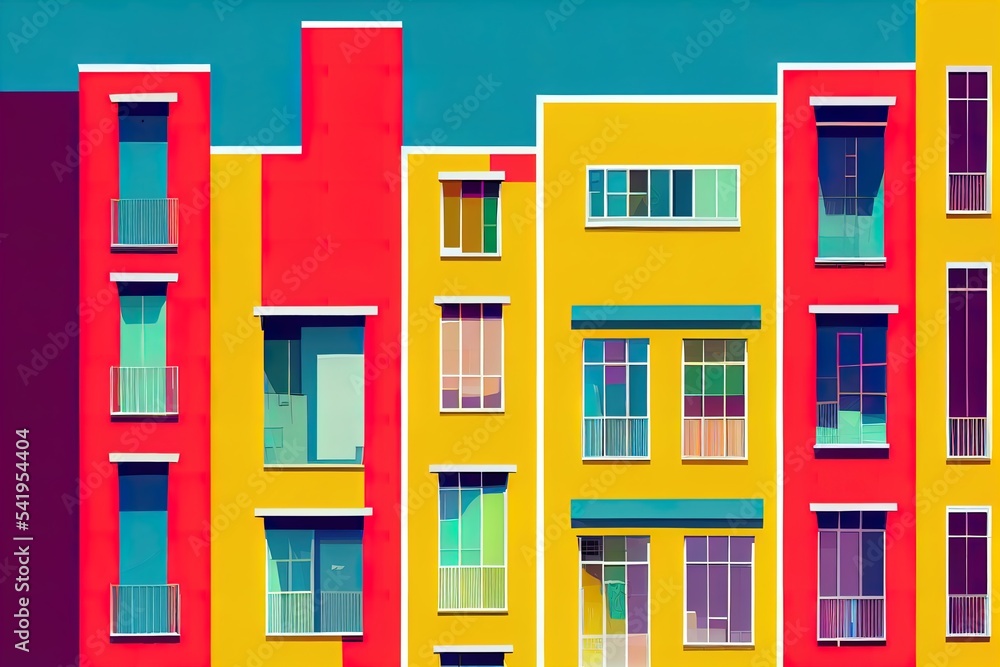 Poster a bunch of colorful colorful colorful windows with colorful designs on the background. seamless temp