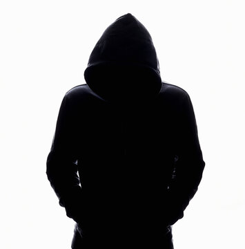 Man in Hood silhouette. Boy in a hooded sweatshirt Stock Photo | Adobe Stock