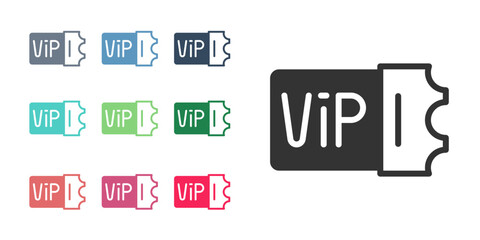 Black Train ticket icon isolated on white background. Travel by railway. Set icons colorful. Vector
