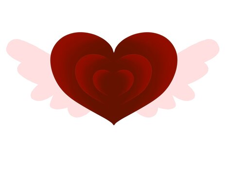 heart with wings and ribbon romantic valentine's day and heart with wings flying