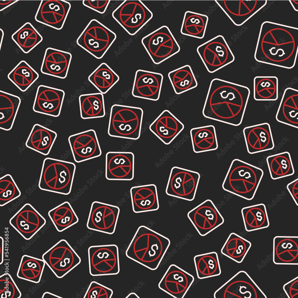Poster line market analysis icon isolated seamless pattern on black background. report text file icon. acco