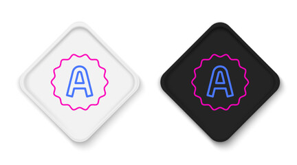 Line Exam sheet with A plus grade icon isolated on white background. Test paper, exam, or survey concept. School test or exam. Colorful outline concept. Vector