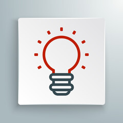 Line Creative lamp light idea icon isolated on white background. Concept ideas inspiration, invention, effective thinking, knowledge and education. Colorful outline concept. Vector