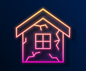 Glowing neon line House icon isolated on black background. Insurance concept. Security, safety, protection, protect concept. Vector