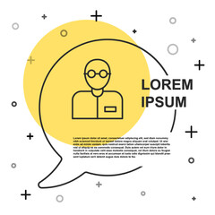 Black line Teacher icon isolated on white background. Random dynamic shapes. Vector