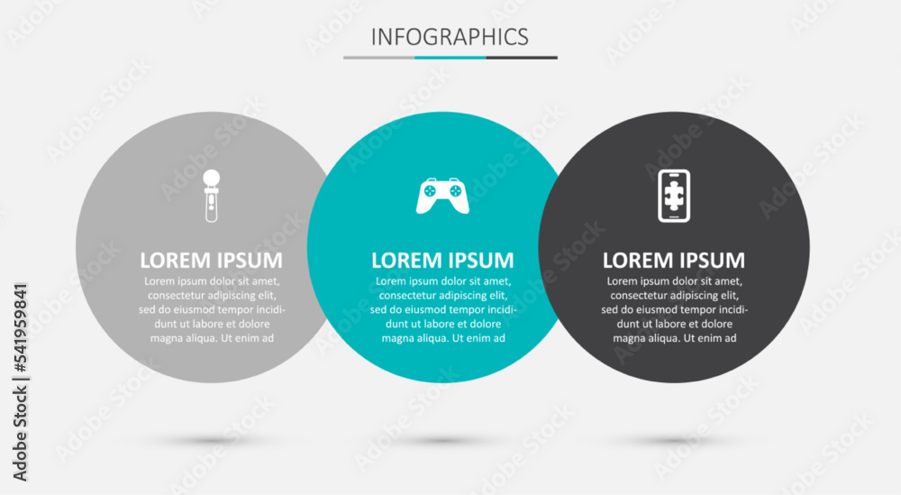 Aufkleber set game controller or joystick, vr game and mobile gaming. business infographic template. vector