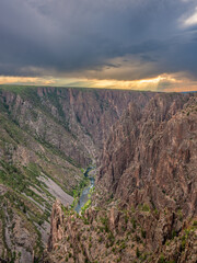 Sunset at the Black Canyon of the Gunnison National Park, North Rim - Kneeling Camel View