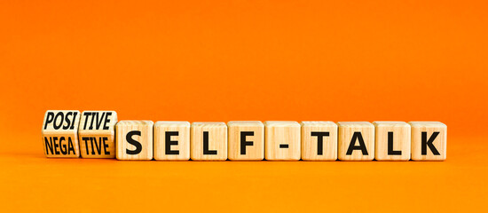 Positive or negative self-talk symbol. Concept words Positive self-talk and Negative self-talk on...