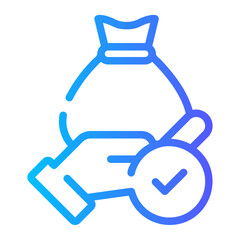 money bag gradient icon