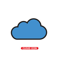 Cloud icon flat style logo template