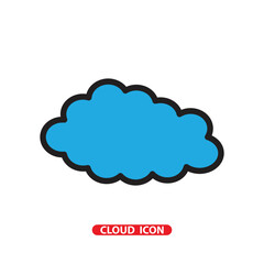 Cloud icon flat style logo template