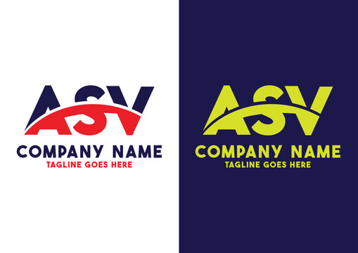 Letter ASV logo design vector template, ASV logo