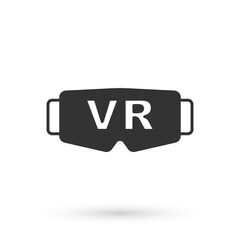 Grey Virtual reality glasses icon isolated on white background. Stereoscopic 3d vr mask. Optical head mounted display. Vector